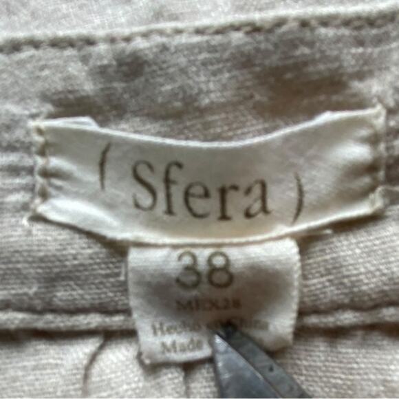 Sfera Embroidered Linen Blend Dress Size 38 (Medium) - Picture 7 of 15